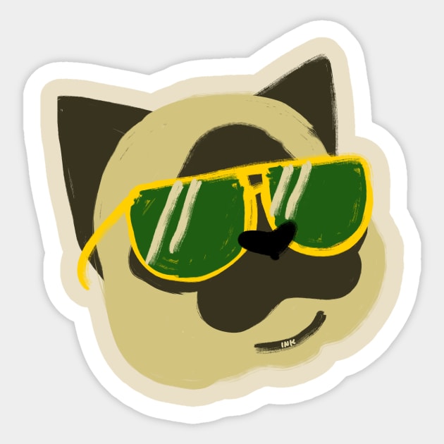 Siamese Shades Sticker by Inktopodes